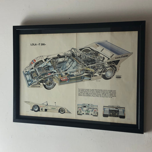 Lola, Poster Pubblicità Exploded View Lola 286 T - Raggi's Collectibles' Automotive Art