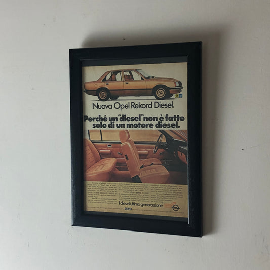 Opel, Pubblicità Anno 1978 Nuova Opel Rekord Diesel La Gioia di Vivere - Raggi's Collectibles' Automotive Art