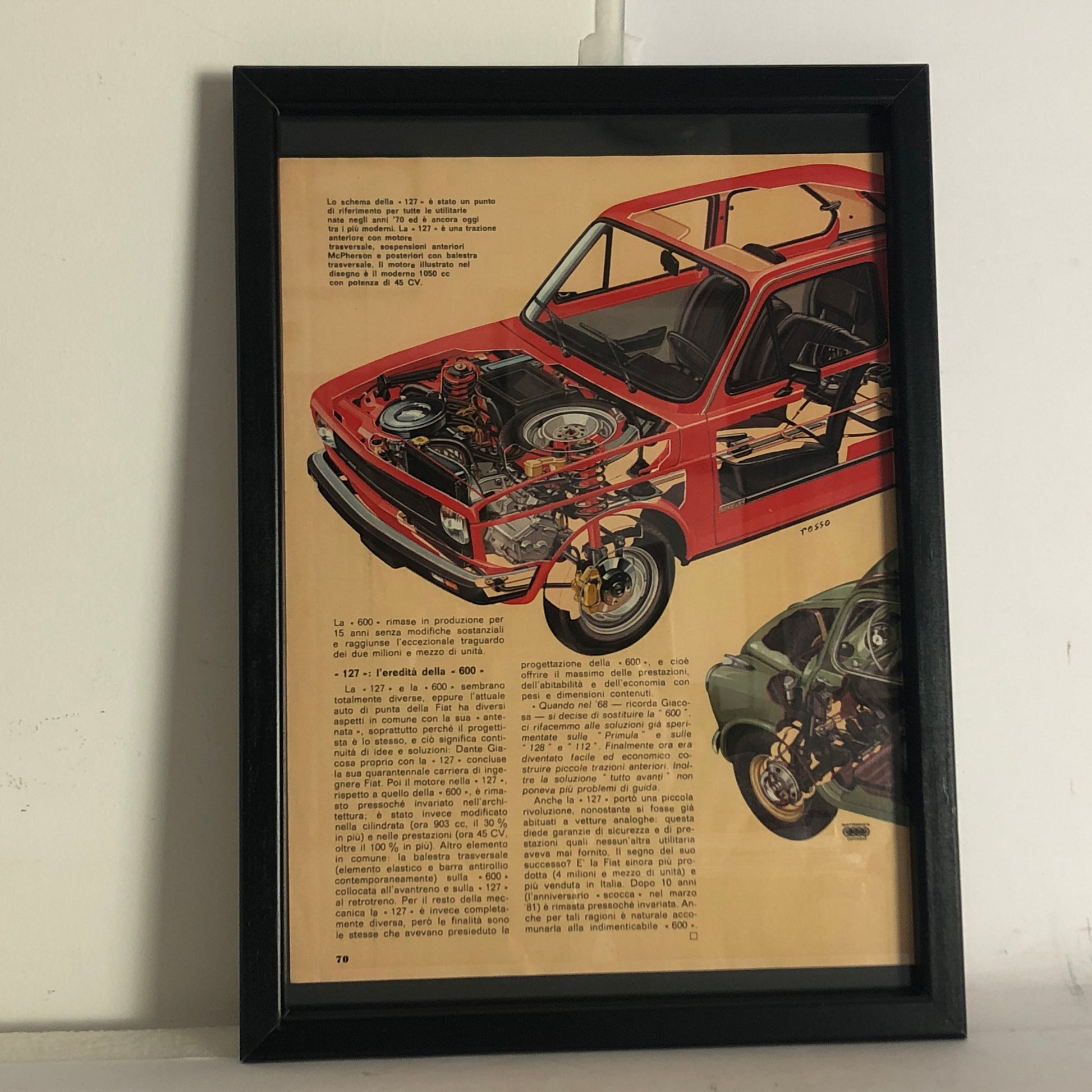 Fiat, Exploded View Fiat 600 e Fiat 127 - Raggi's Collectibles' Automotive Art