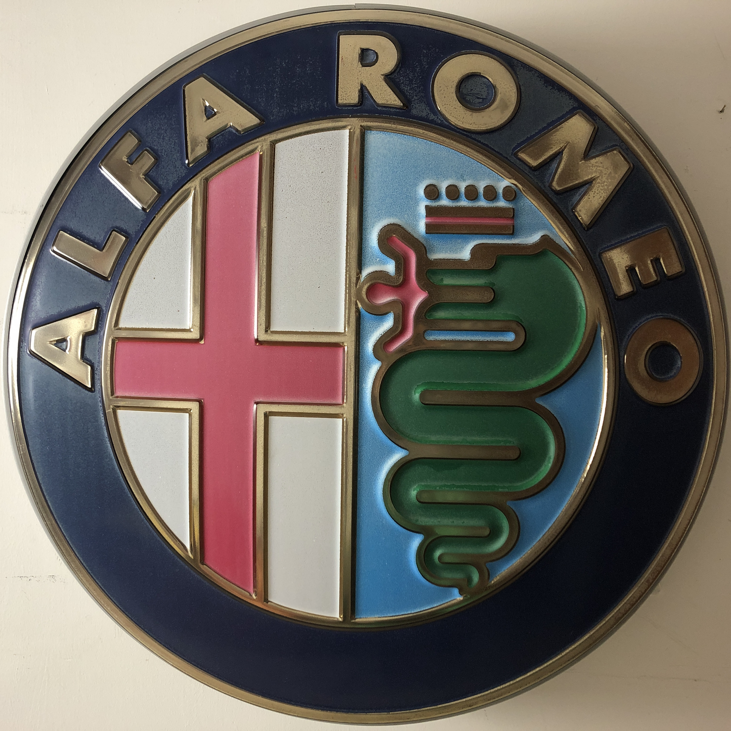 Alfa Romeo, Insegna Luminosa Vintage Originale Alfa Romeo Anni' 70 '80 Funzionante