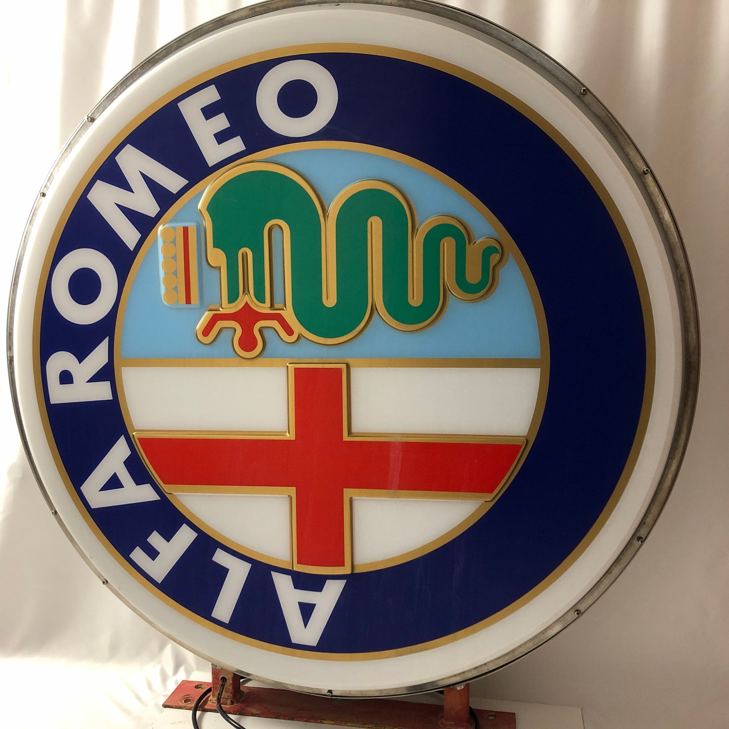 Alfa Romeo, Original Alfa Romeo Double-Sided Vintage Illuminated Sign Produced by IRAM