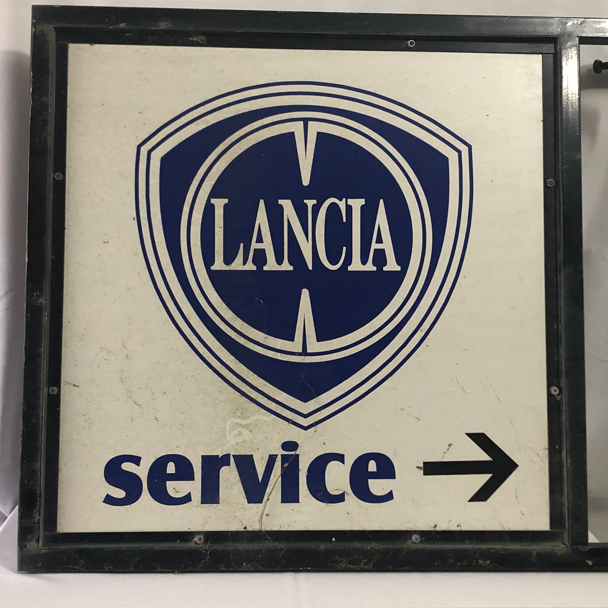 Lancia, Insegna in Plastica e Metallo Lancia Service - Raggi's Collectibles' Automotive Art