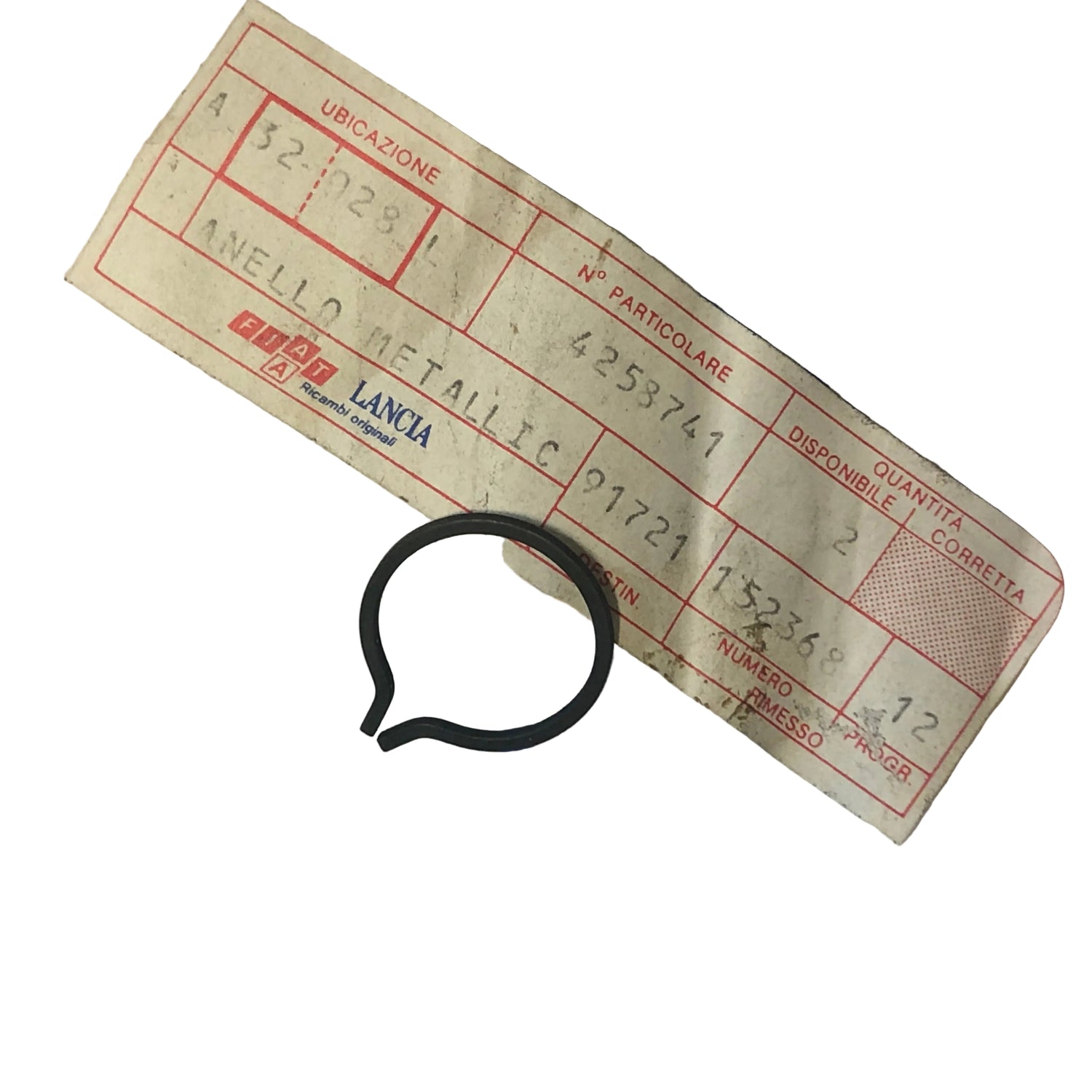 Autobianchi A112 Anello Sicurezza Semiasse Anteriore Nuovo Originale 4258741 60814904 - Raggi's Automobilia e Ricambi Auto