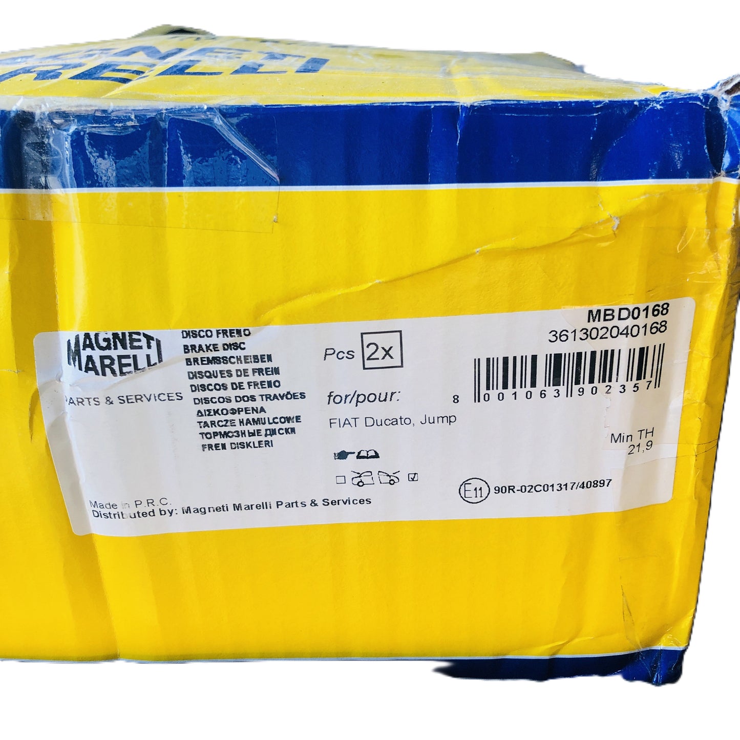 Fiat Ducato Citroën Jumper 2x Disco Freno Posteriore Magneti Marelli Nuovo Originale MBD0168 361302040168 8001063902357 - Raggi's Collectibles' Automotive Art