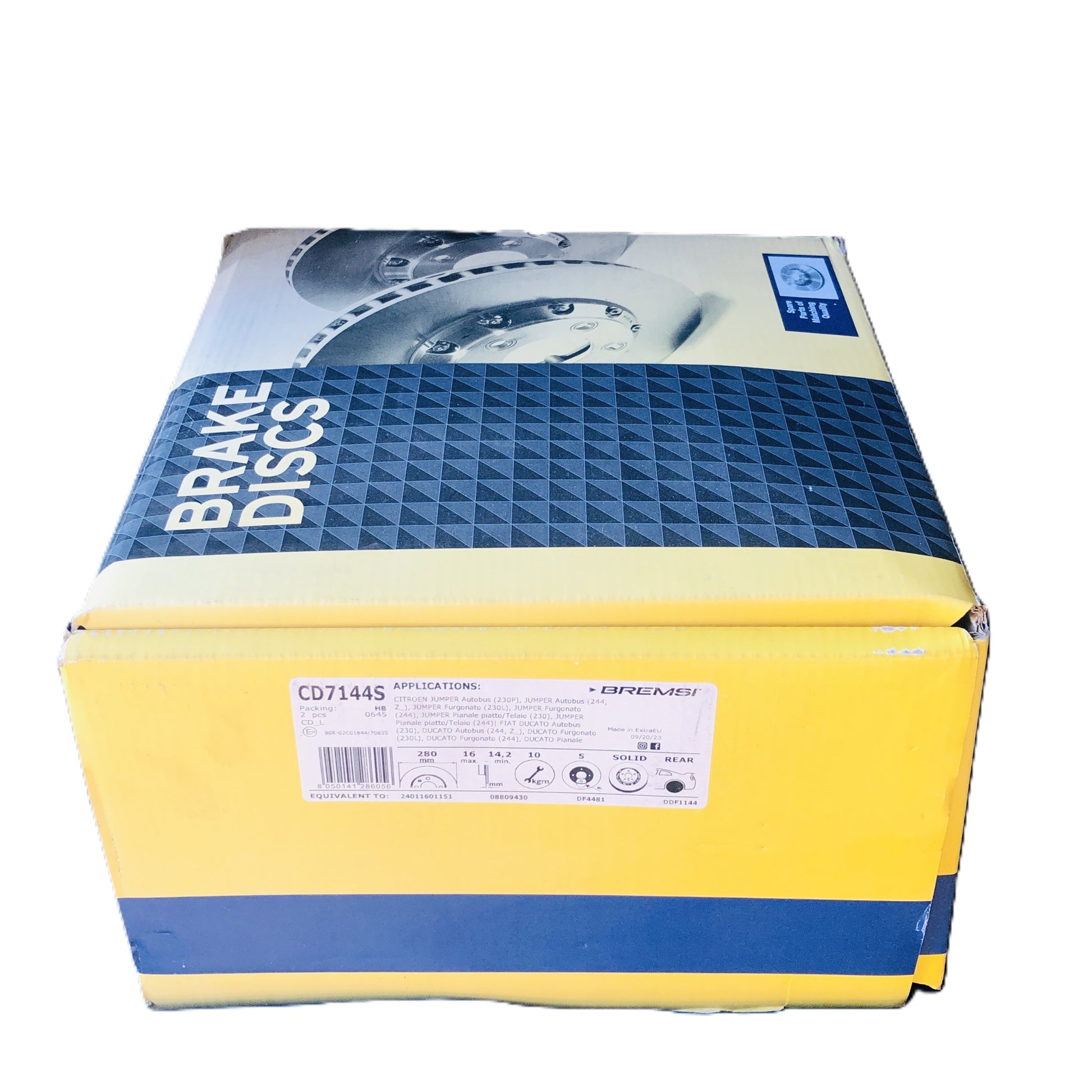 Fiat Ducato Citroën Jumper 2x Disco Freno Posteriore Bremsi Nuovo Originale CD7144S 8050141286056 - Raggi's Collectibles' Automotive Art