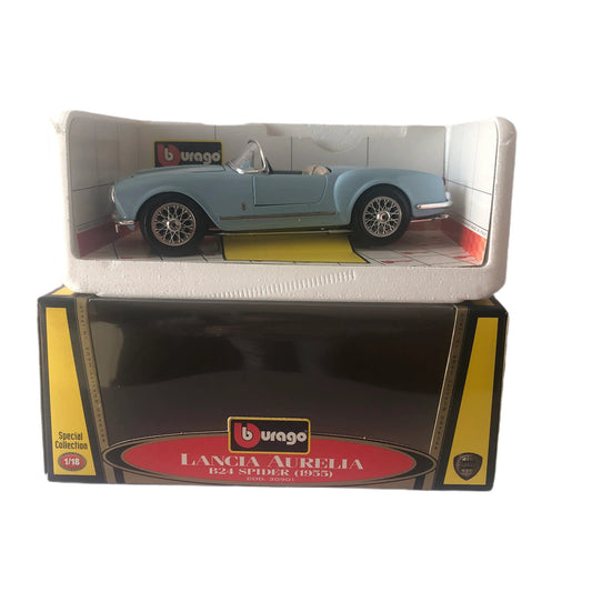 Lancia, Modellino in Scala 1:18 in Metallo Pressofuso Bburago Lancia Aurelia B24 Spider 1955 - Raggi's Collectibles' Automotive Art