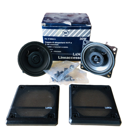 Lancia Delta e Prisma Coppia Altoparlanti Casse Autoradio 30W a 2 Vie Coassiali Nuovo Originale Lineaccessori 5899414 - Raggi's Collectibles' Automotive Art