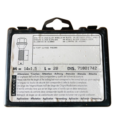Lancia Phedra e Fiat Ulysse Kit Bulloni Antifurto per Cerchi in Lega Nuovo Originale Lineaccessori 71801742 - Raggi's Collectibles' Automotive Art