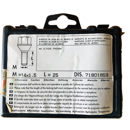 Lancia Phedra e Fiat Ulysse Kit Bulloni Antifurto per Cerchi in Ferro Nuovo Originale Lineaccessori 71801859 - Raggi's Collectibles' Automotive Art