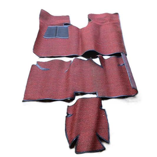 Lancia Fulvia Coupé 1° Serie Set Tappetini in Moquette Rossa Nuovo Originale dell'Epoca - Raggi's Collectibles' Automotive Art