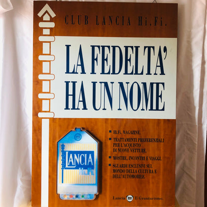 Lancia, Quadro Insegna in Legno Club Lancia Hi Fi "La Fedeltà Ha Un Nome" Originale Ex Concessionaria - Raggi's Collectibles' Automotive Art