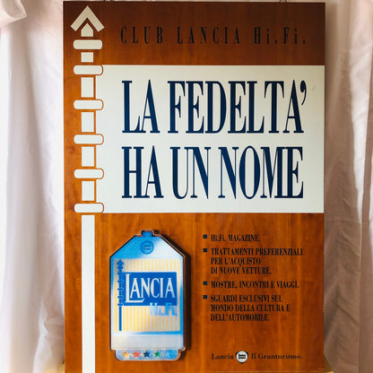 Lancia, Quadro Insegna in Legno Club Lancia Hi Fi "La Fedeltà Ha Un Nome" Originale Ex Concessionaria - Raggi's Collectibles' Automotive Art