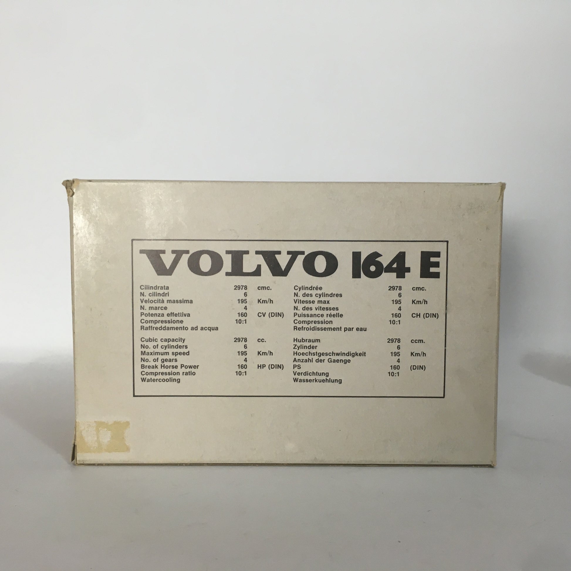 Volvo, Modellino in Metallo Pressofuso Polistil - Politoys S 20 anno 1974 - Volvo 164 E - 6 aperture, scala 1:25 Anni '70 - Raggi's Collectibles' Automotive Art