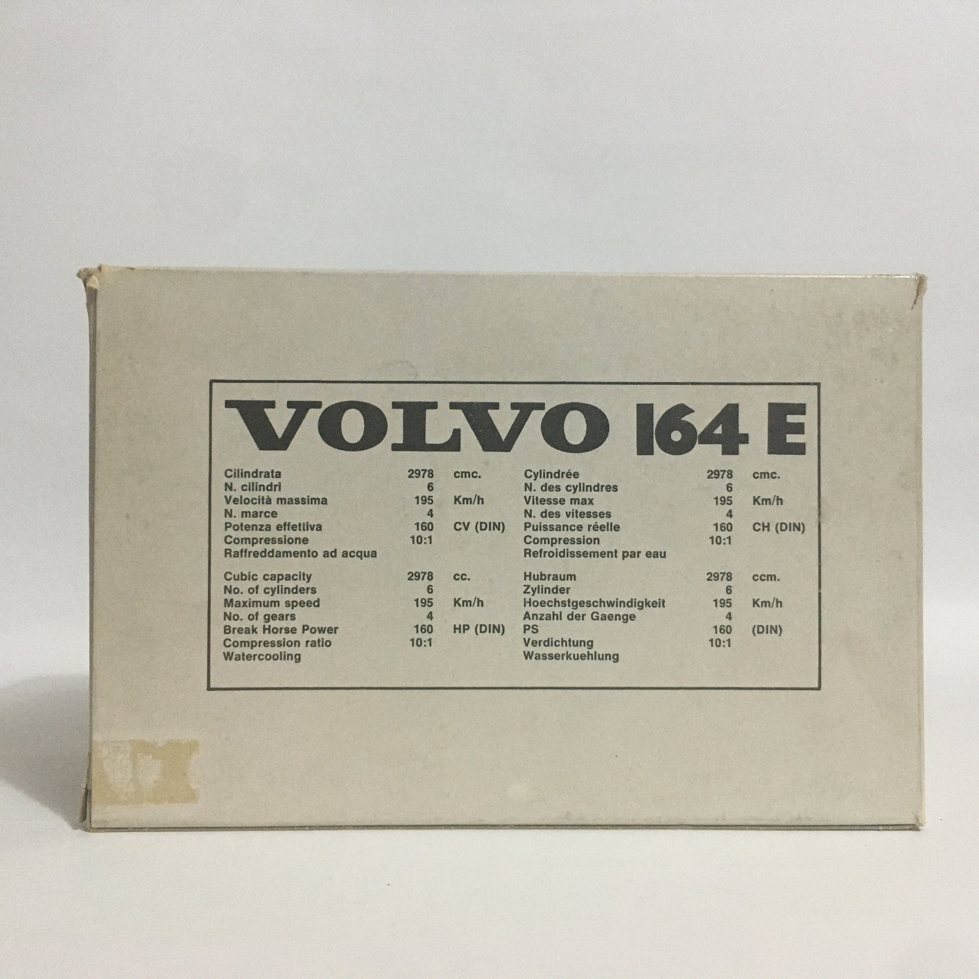 Volvo, Modellino in Metallo Pressofuso Polistil - Politoys S 20 anno 1974 - Volvo 164 E - 6 aperture, scala 1:25 Anni '70 - Raggi's Collectibles' Automotive Art