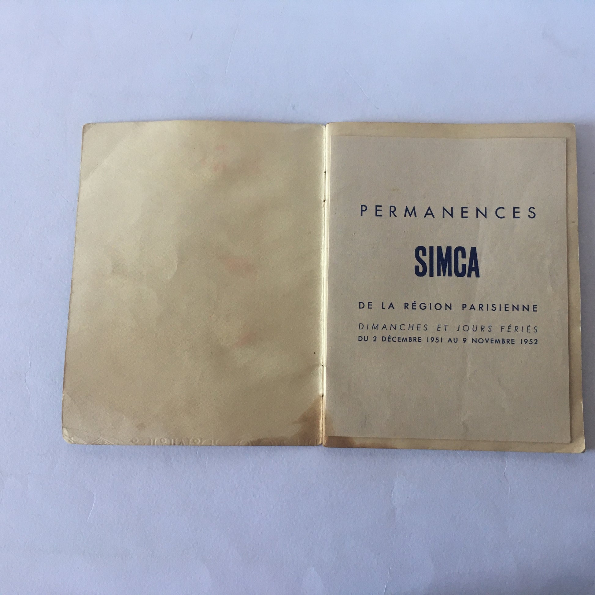 SIMCA, Libretto Concessionari, Officine e Aree di Servizio SIMCA, Anni 50 - Raggi's Collectibles' Automotive Art