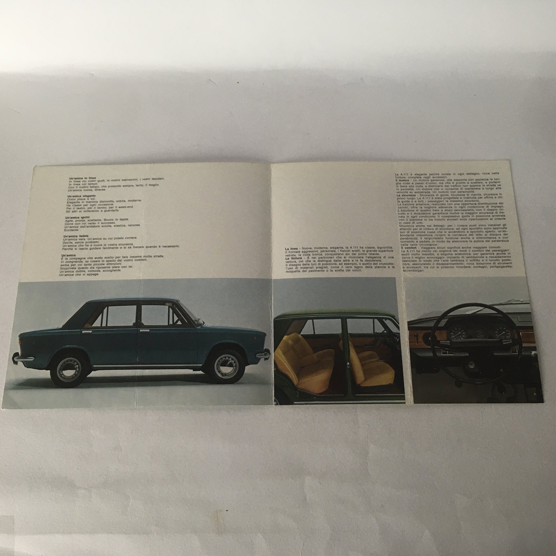 Autobianchi, Brochure Opuscolo Pubblicità Autobianchi A111 e A112, Anni 60 70 - Raggi's Collectibles' Automotive Art