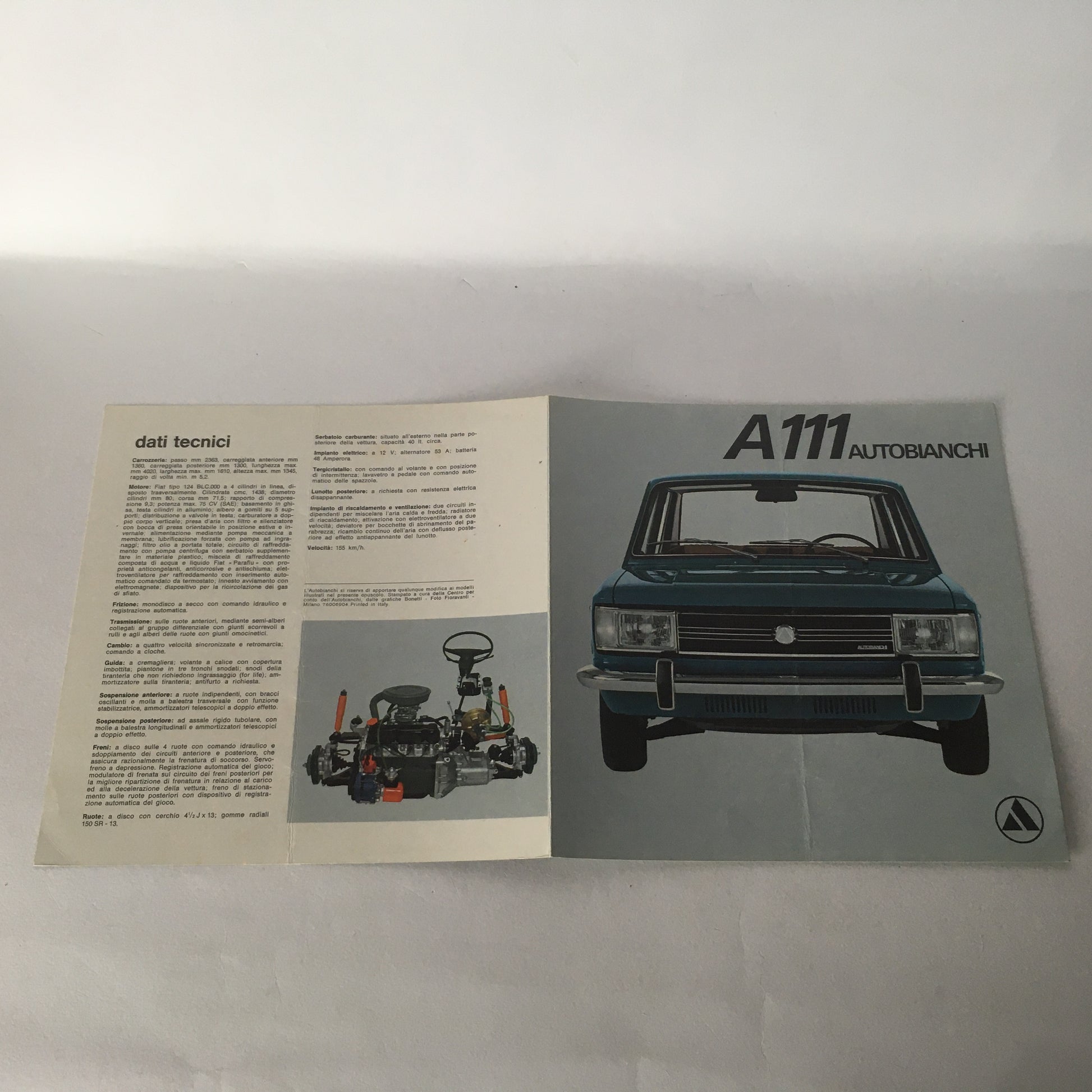 Autobianchi, Brochure Opuscolo Pubblicità Autobianchi A111 e A112, Anni 60 70 - Raggi's Collectibles' Automotive Art