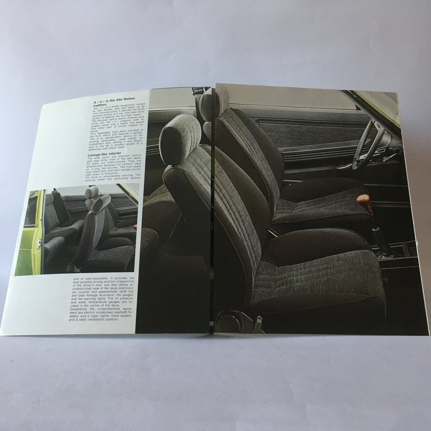Alfa Romeo, Brochure Alfasud TI 1200 e Alfasud TI 1500, Anni '70, Lingua Inglese