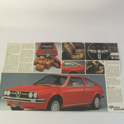 Alfa Romeo, Brochure Alfasud Sprint, Lingua Inglese, Anni '70 - Raggi's Collectibles' Automotive Art