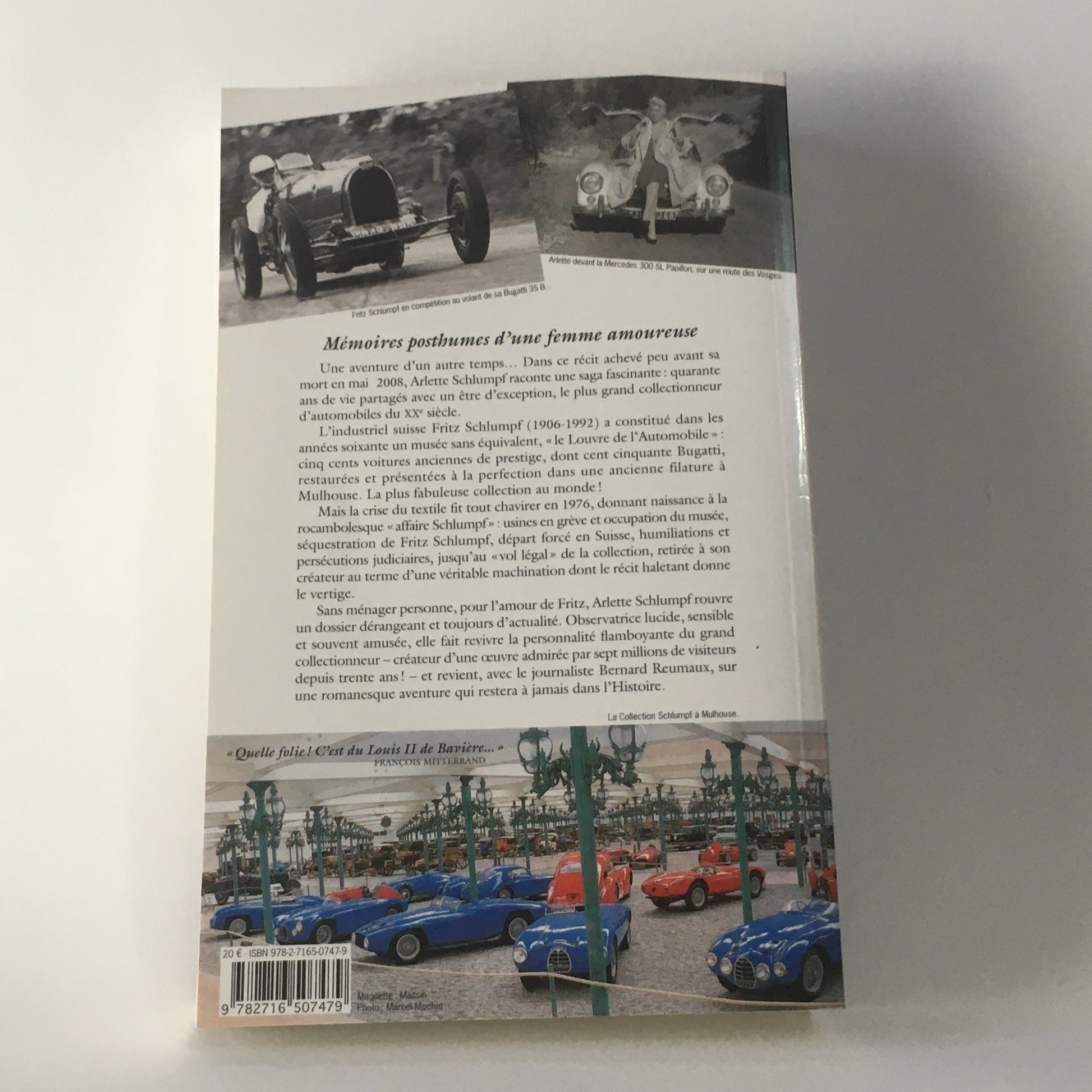 Bugatti, Libro Pour L'Amour de Fritz, Auto Biographie di Arlette Schlumpf, ISBN 9782716507479 - Raggi's Collectibles' Automotive Art