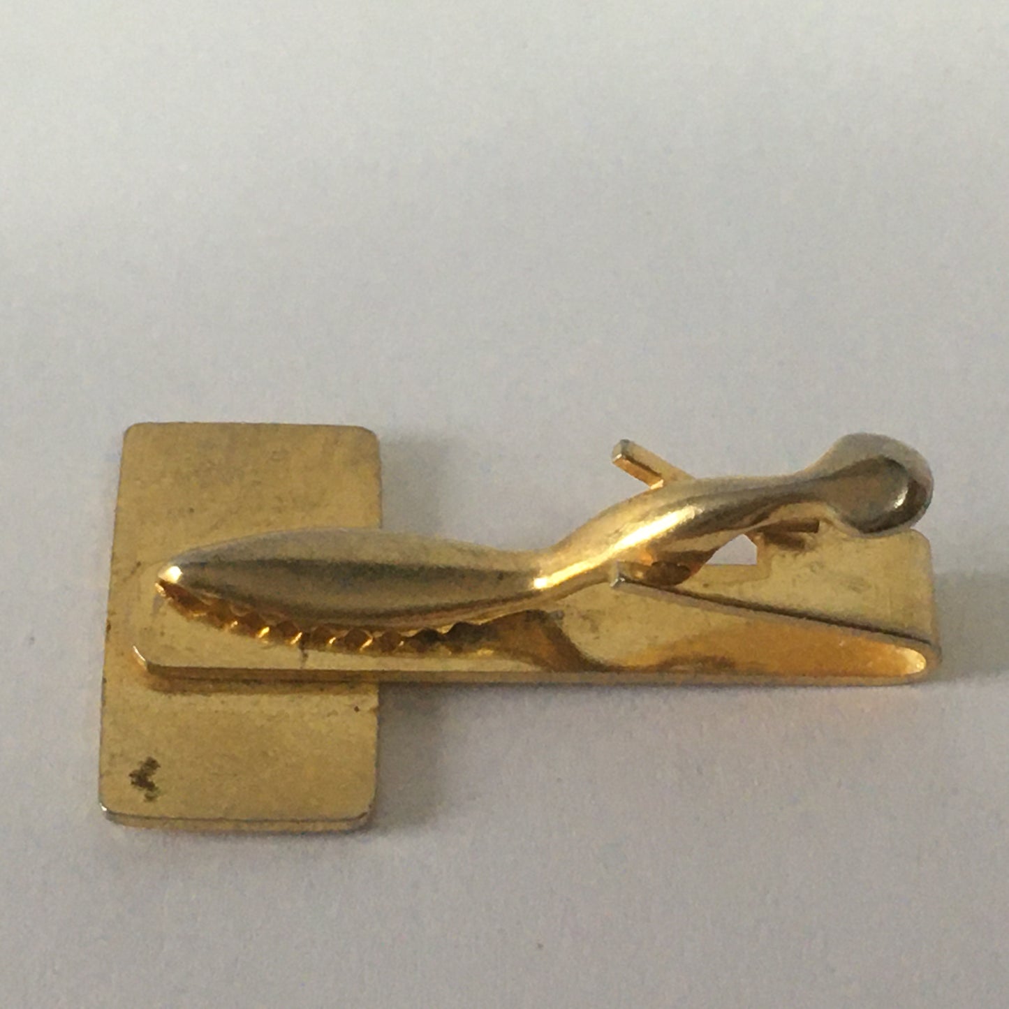 Ferrari Tie Clip in Gold Colored Metal with Enamelled Ferrari Emblem