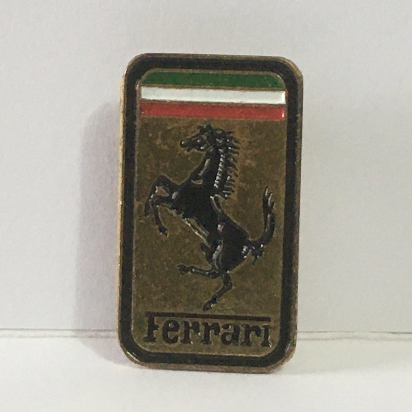 Ferrari, Gold Color Metal Brooch with Ferrari Emblem