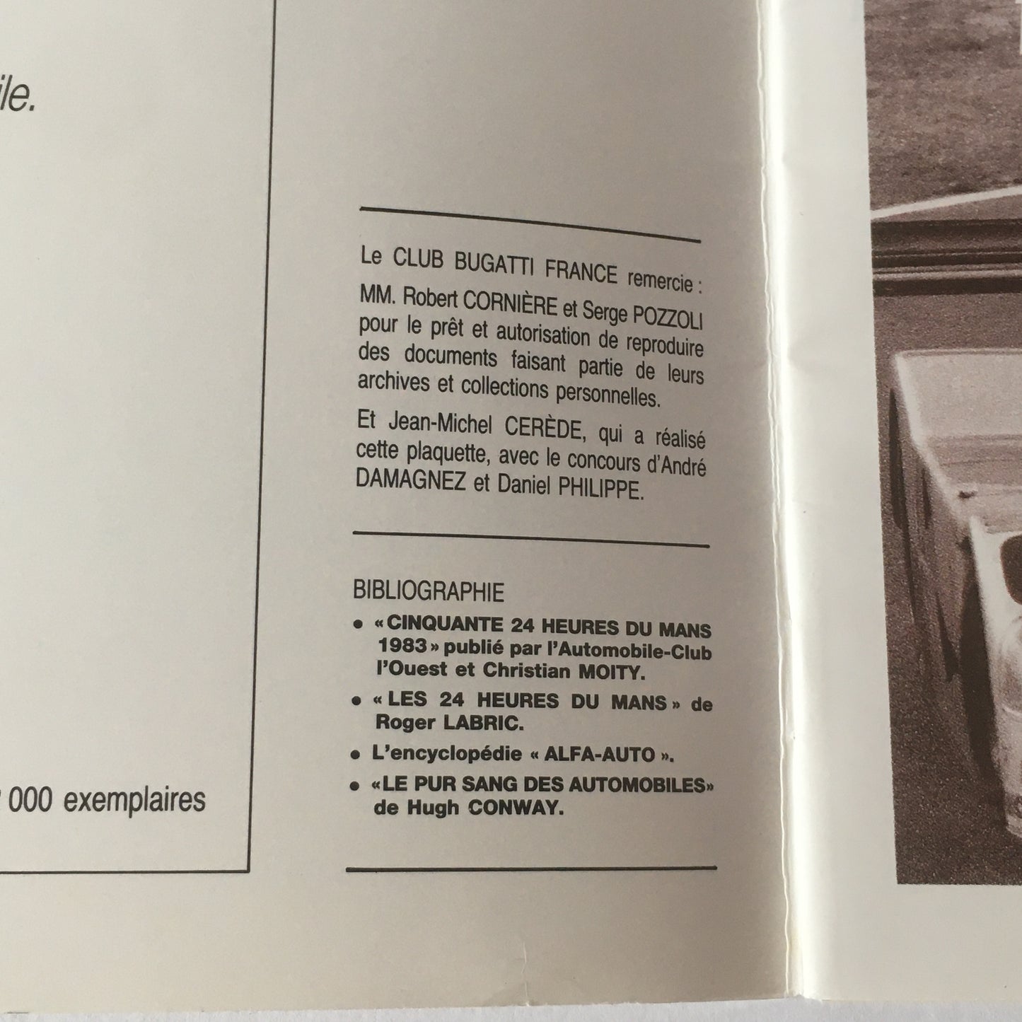 Bugatti, Brochure Giubileo della Vittoria Bugatti alla 24 Ore di Le Mans 1939 - 1989 Edizione Limitata