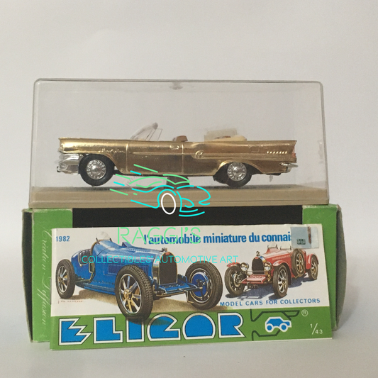 Chrysler, Modellino in Metallo Pressofuso Scala 1:43 Elicor 1100 Chrysler Newyorker Cabriolet Anno 1958 - Raggi's Collectibles' Automotive Art