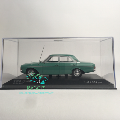 Ford, Modellino in Metallo Paul's Art Model Art Minichamps Ford Taunus Hellgrun 67 Edizione Limitata - Raggi's Collectibles' Automotive Art