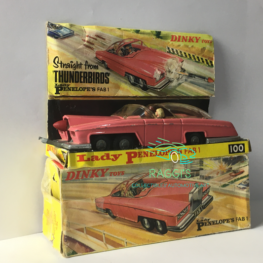 Lady Penelope, Modellino in Metallo Pressofuso Dinky Toys Lady Penelope FAB 1 Ref. 100 Anno 1966 Gift Box - Raggi's Collectibles' Automotive Art