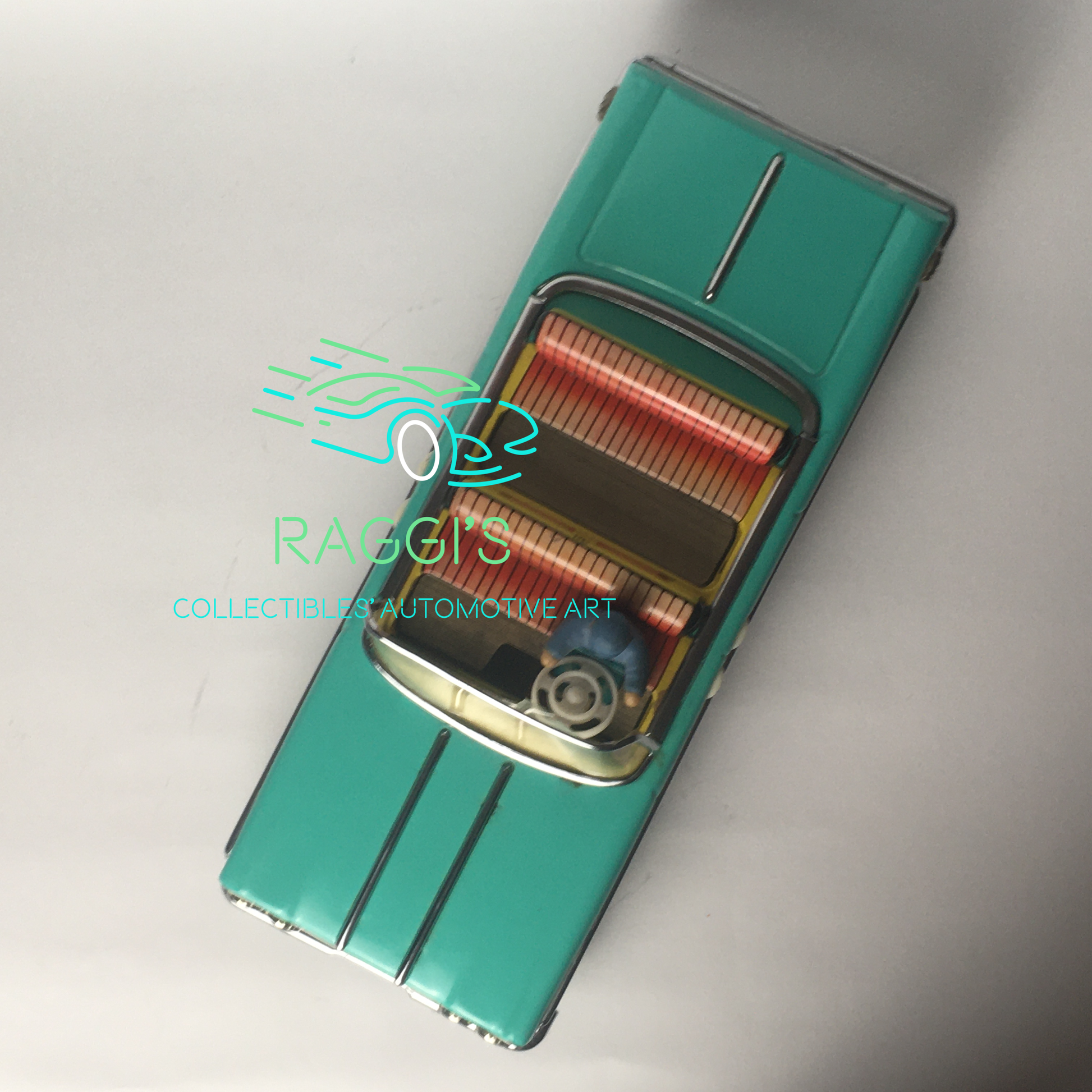 Shangai Car Open Car, Vintage Toys Macchina in Latta a Batteria con Luci e Clacson, Perfettamente Funzionante - Raggi's Collectibles' Automotive Art