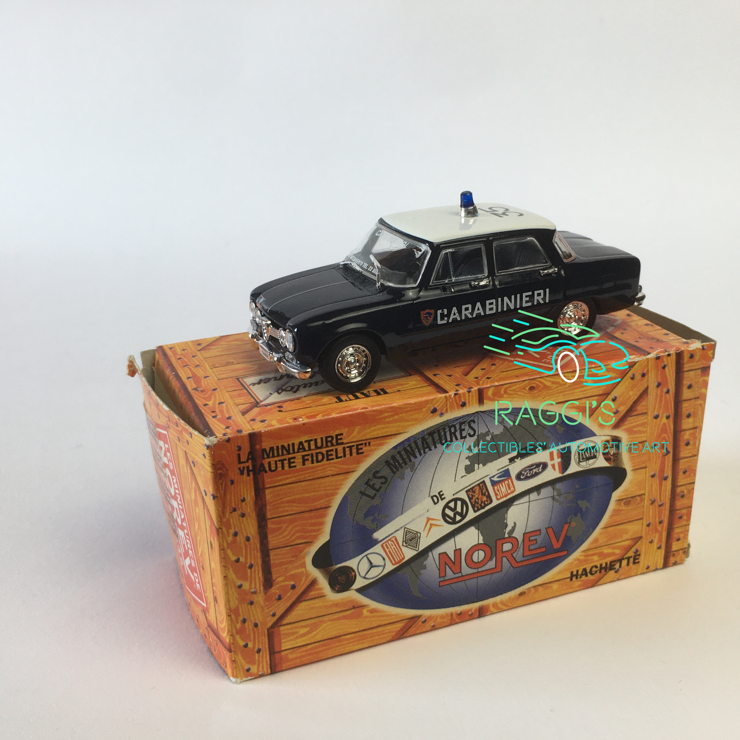 Alfa Romeo, Modellino in Metallo Pressofuso Norev Alfa Romeo Giulia 1970 Carabinieri Scala 1:43 - Raggi's Collectibles' Automotive Art