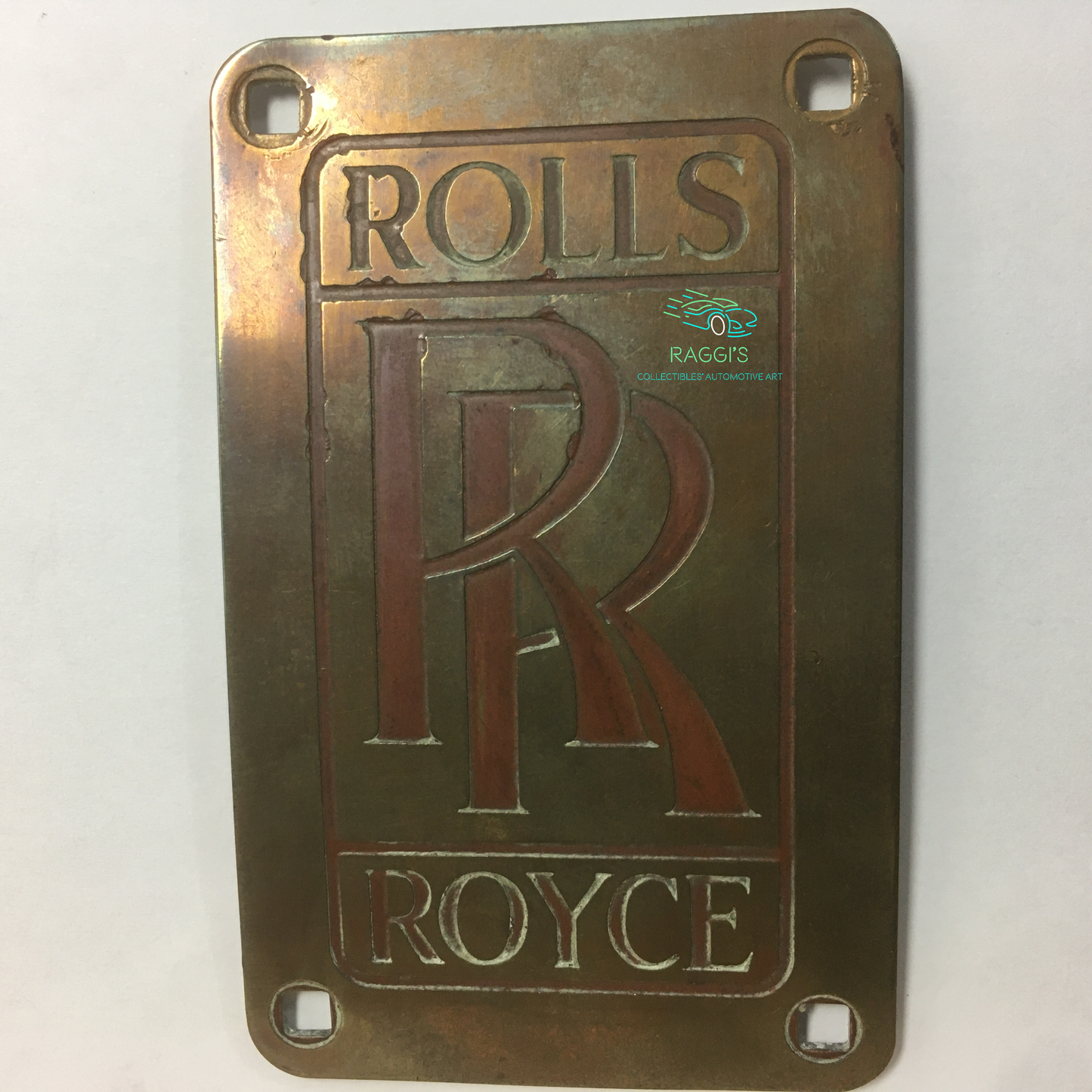 Rolls-Royce, Original Brass Emblem with Red Letters, Extremely Rare