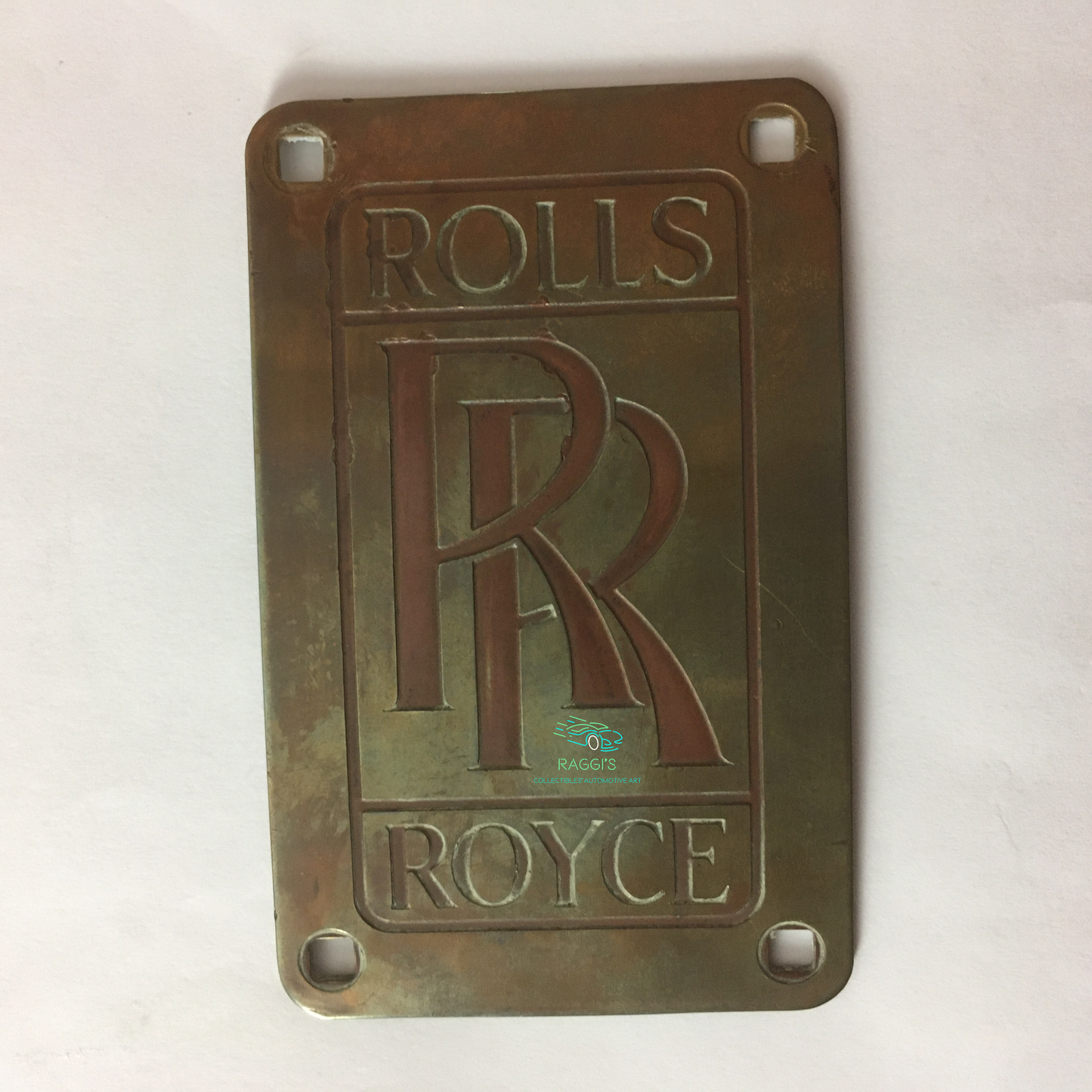 Rolls-Royce, Original Brass Emblem with Red Letters, Extremely Rare