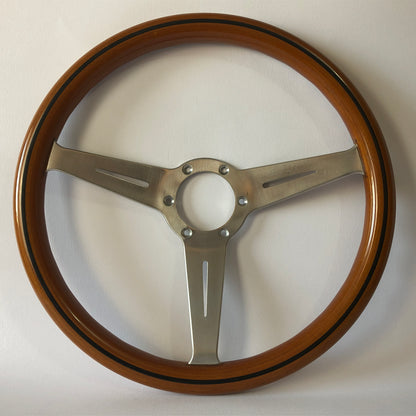 Nardi, Volante ND Classic in Legno di Mogano con Razze Satinate - Raggi's Collectibles' Automotive Art