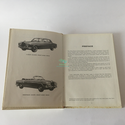 Rolls-Royce & Bentley, Handbook per Rolls-Royce Silver Shadow e Bentley T Series ed Information for Owner per Rolls-Royce Silver Shadow e Bentley T Series - Raggi's Collectibles' Automotive Art