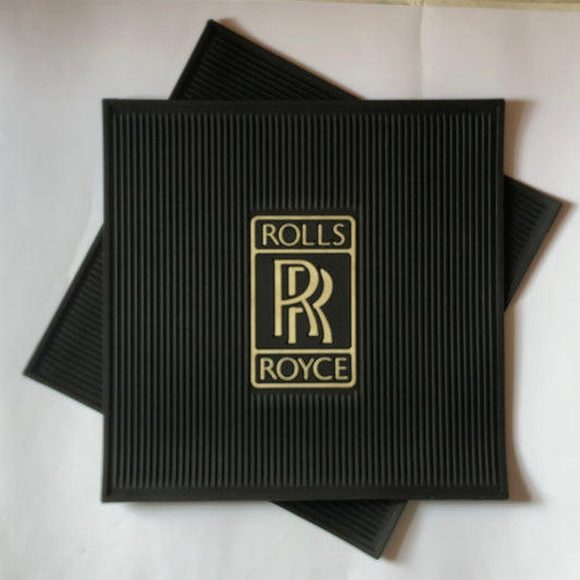 Rolls-Royce, Tappetini in Gomma di Colore Nero con Stemma Rolls-Royce di Colore Bianco - Raggi's Collectibles' Automotive Art