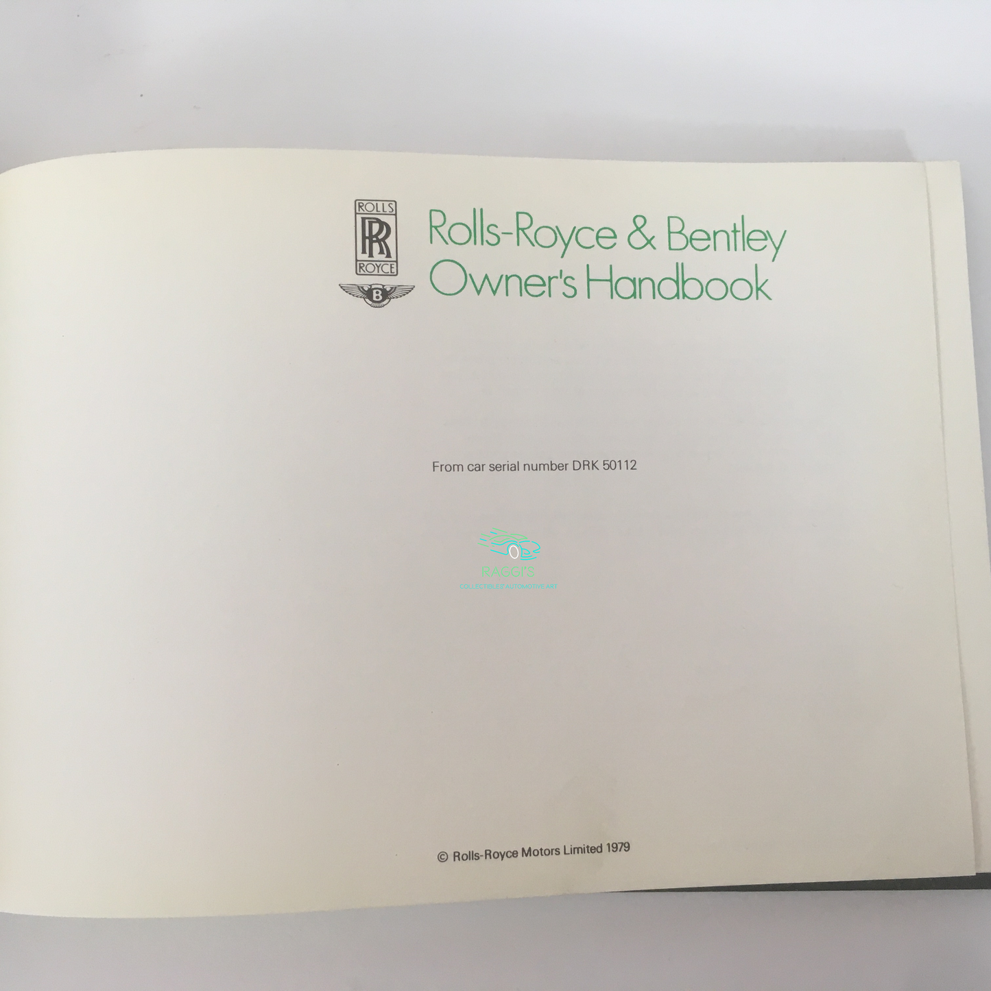 Rolls-Royce &amp; Bentley, Handbook Rolls-Royce and Bentley Corniche edition of 1979 Serial Number DRK 50112