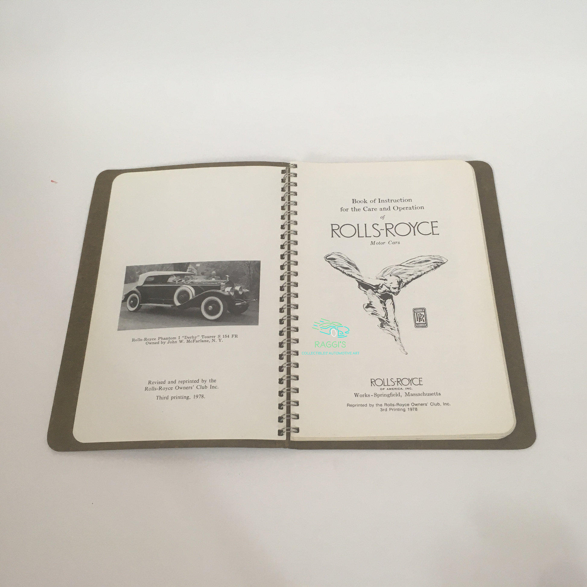 Rolls-Royce, Handbook Rolls-Royce Phantom I Edizione del 1978 a Cura di The Rolls-Royce Owners' Club - Raggi's Collectibles' Automotive Art