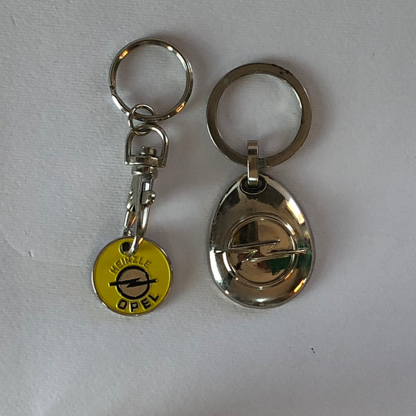 Opel, Keychains in Various Shapes, Years, and Materials with Opel Logo