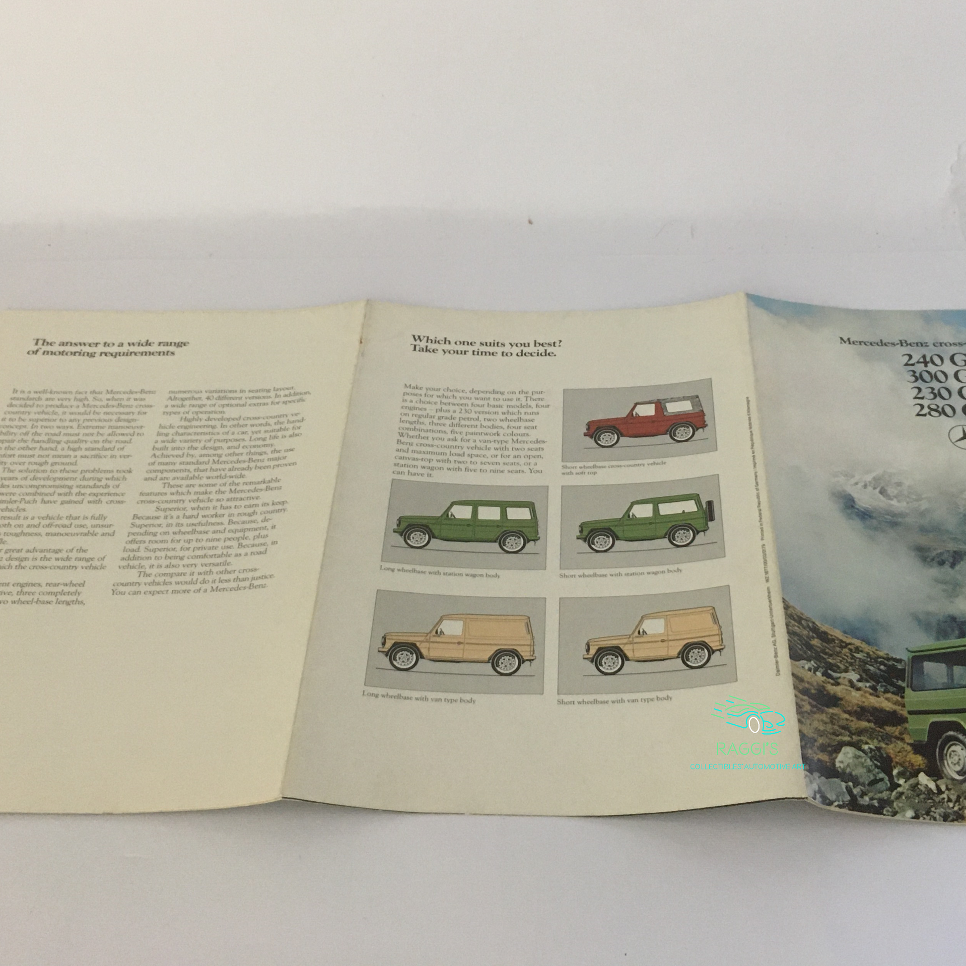 Mercedes-Benz, Manuale Istruzioni di Uso Anno 1979 e Brochures Anno 1979 e 1985 Mercedes-Benz G Series - Raggi's Collectibles' Automotive Art