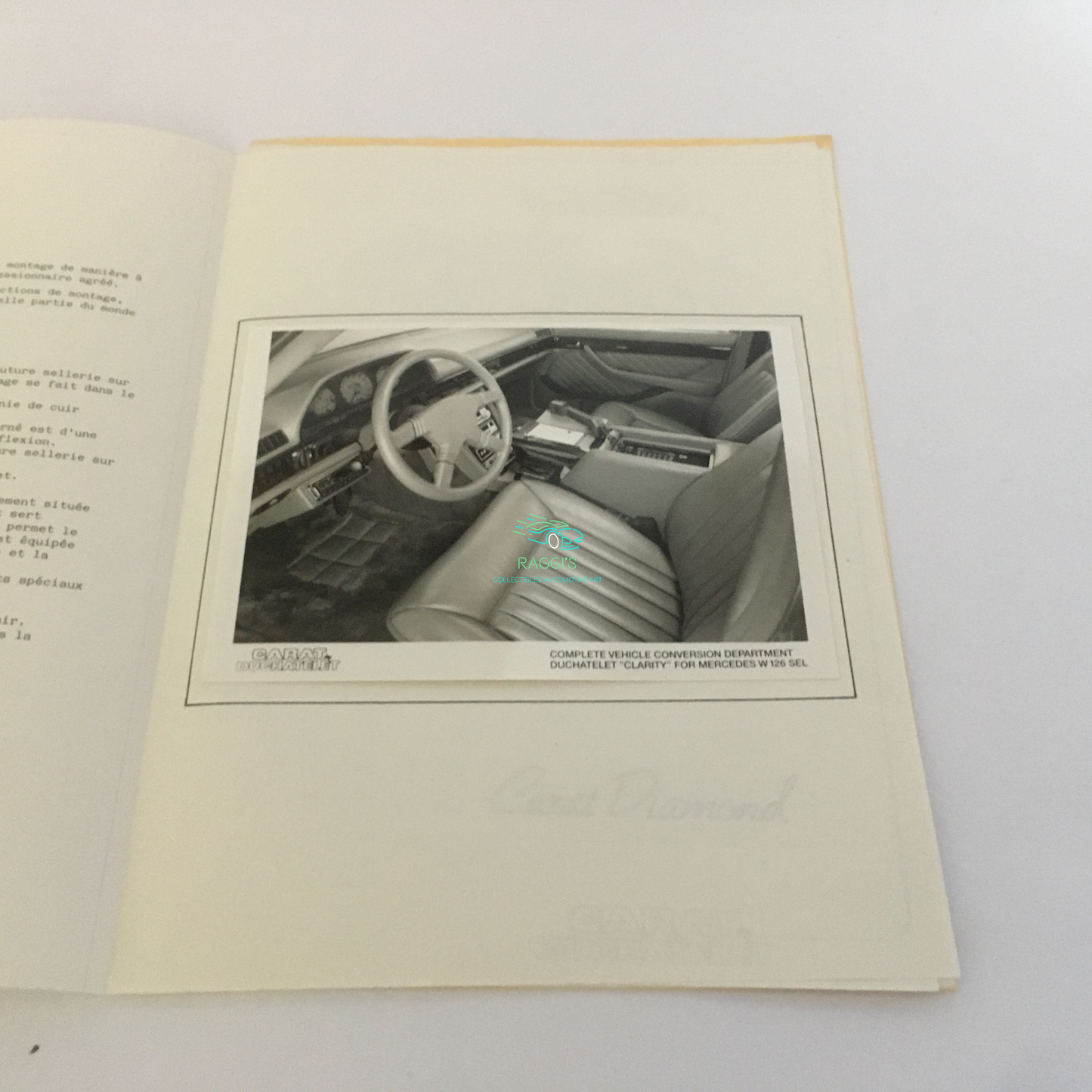 Mercedes-Benz, Brochures, Photographs, Technical Documentation and Carat Duchatelet Price List Year 1985.