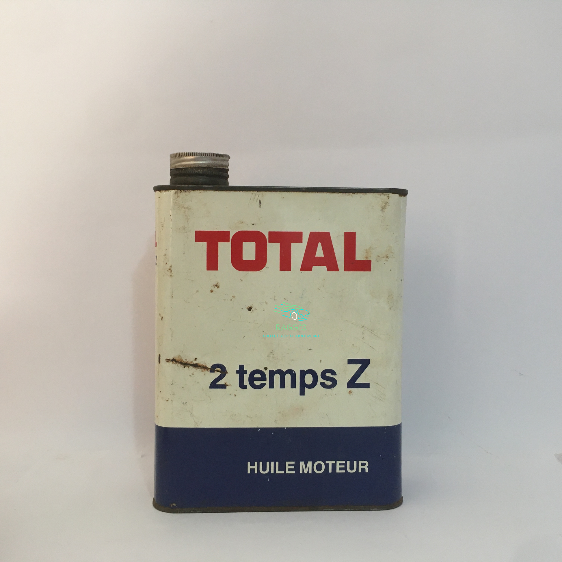 Total, Latta Olio Vintage Total 2 Temps Z Huile Moteur - Raggi's Collectibles' Automotive Art