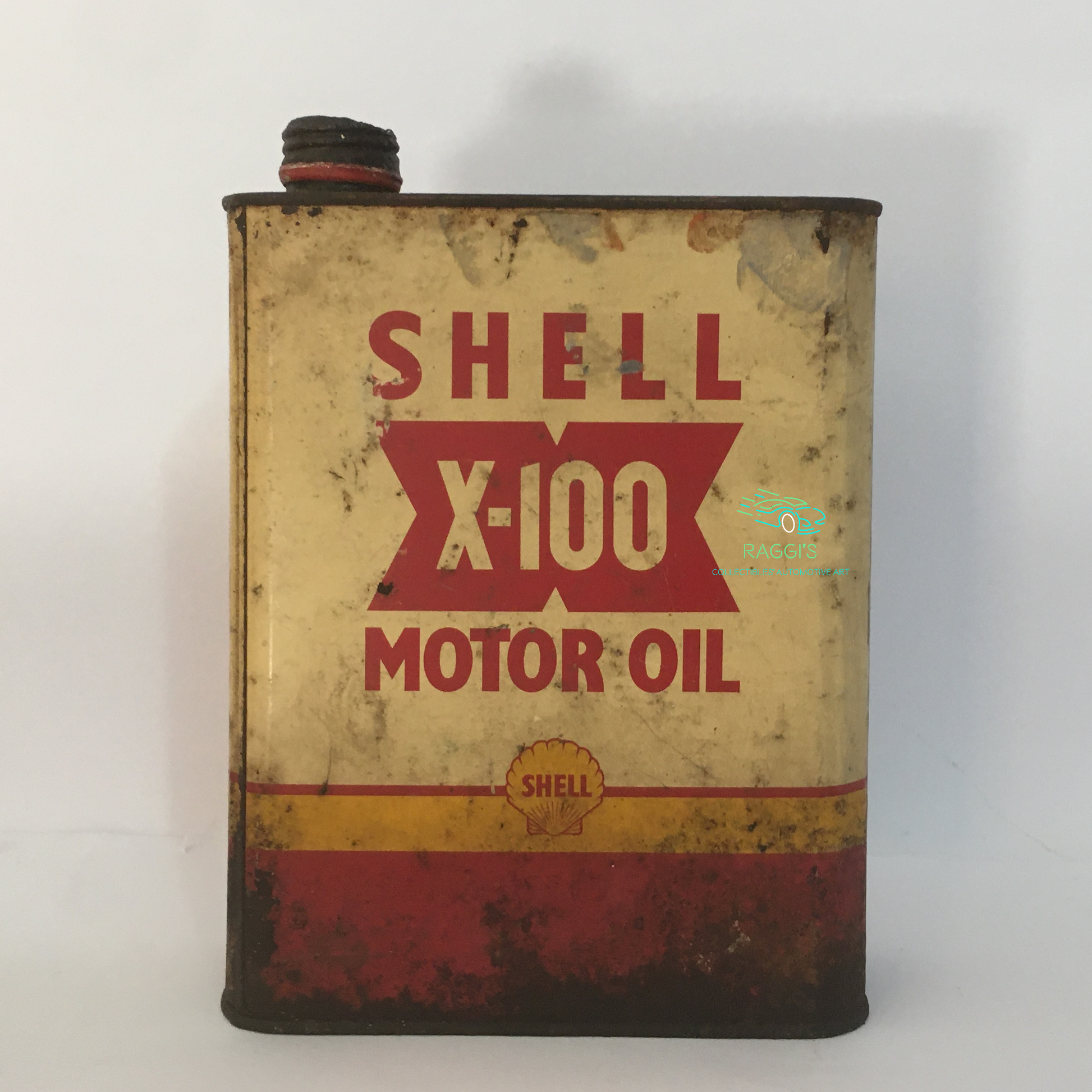 Shell, Latta Olio Vintage Shell X 100 - Raggi's Collectibles' Automotive Art