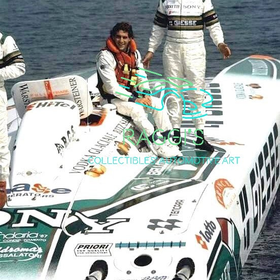 Lamborghini, Modellino Exem In Metallo Pressofuso Off Shore Giesse Ferretti Lamborghini Engineering Campione Italiano 1992 - Raggi's Collectibles' Automotive Art